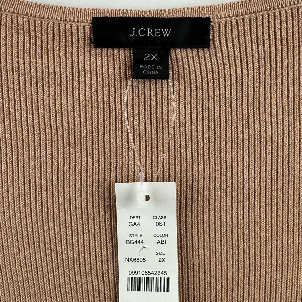 NWT J Crew Women Ribbed‎ Tie-Front Ballet Style Sweater Dress Size 2X